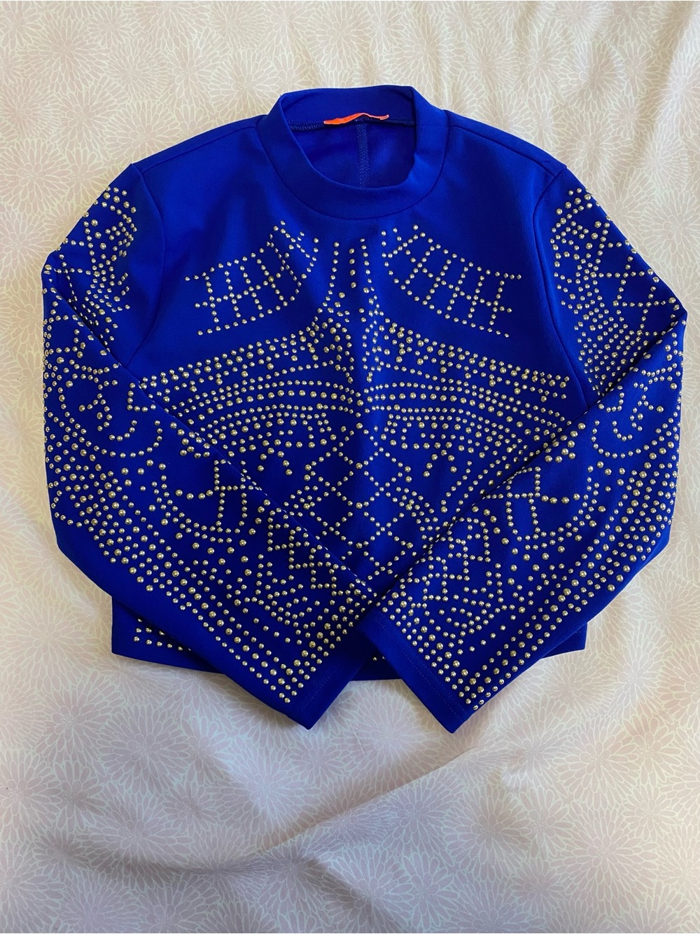 Banjul Royal Blue Long Sleeve Studded Top